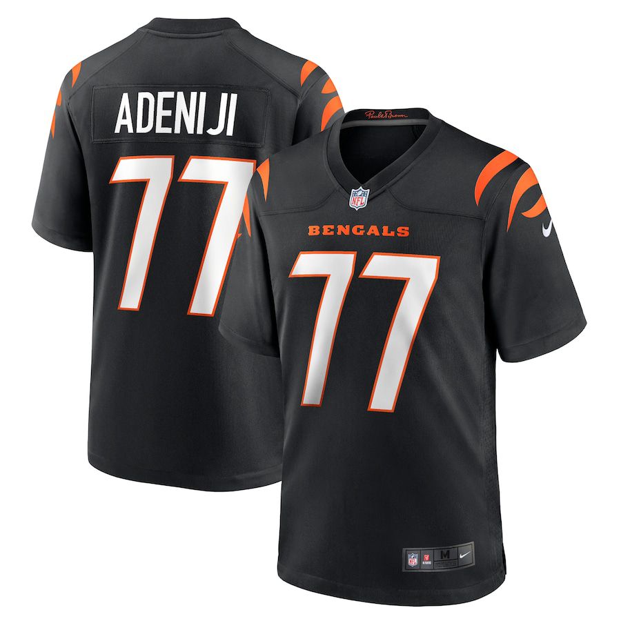 Men Cincinnati Bengals 77 Hakeem Adeniji Nike Black Game NFL Jersey